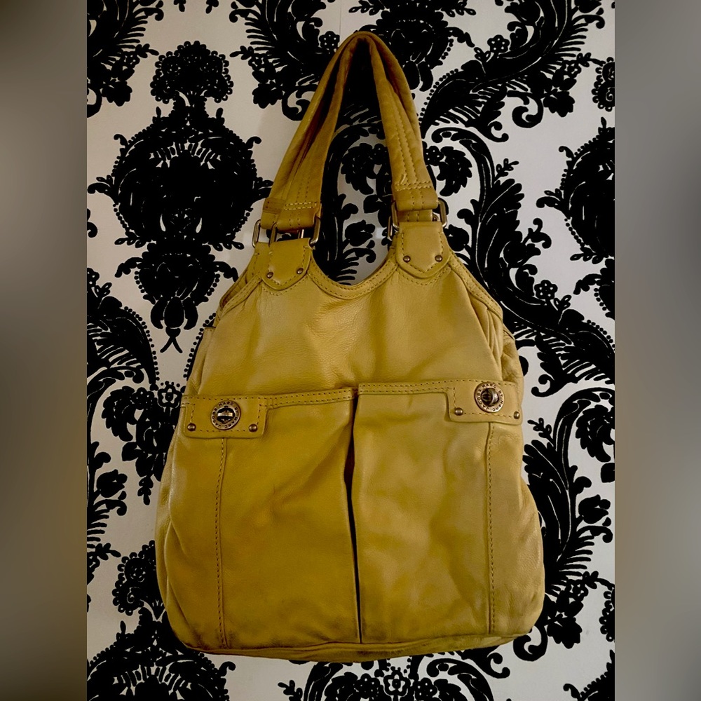 Marc By Marc Yellow Leather Hobo Bag Purse With Storage Bag
